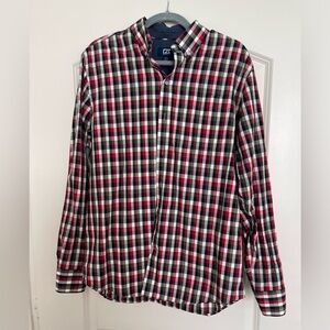 Cutter & Buck Size Medium Red, Black, White, Brown Small Checkered Men’s Shirt